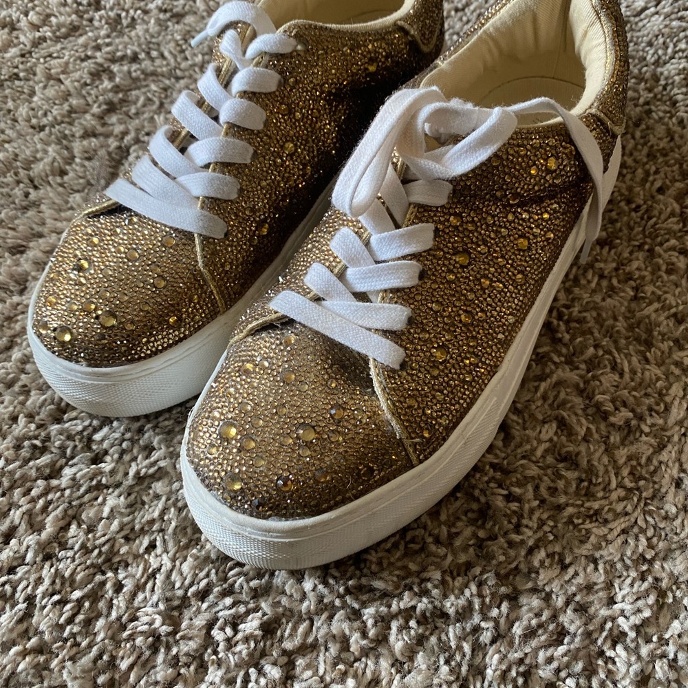 Betsy Johnson Gold Studded Women's Sneakers